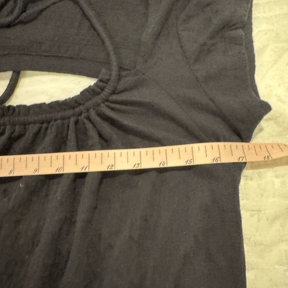 Free People Beach VIVI MINI DRESS Black Woman’s Small Beach Cover Up pockets - Picture 8 of 11